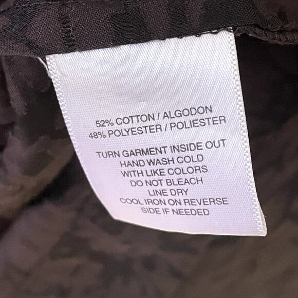 Sag Harbor Brown Sheer Floral Button Front Blouse 1X - Picture 8 of 8